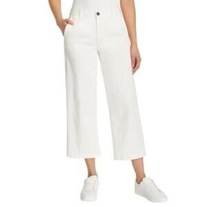 Ella Moss Women's Cream Wide Leg Crop Pants Size 14
